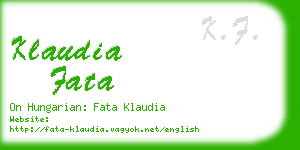 klaudia fata business card
